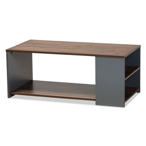 Baxton Studio Thornton Modern and Contemporary Two-Tone Finished Wood Storage Coffee Table
