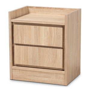 Baxton Studio Hale Modern And Contemporary Oak Finished Wood 1-Door Nightstand