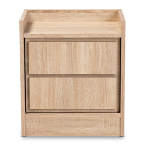 Baxton Studio Hale Modern And Contemporary Oak Finished Wood 1-Door Nightstand