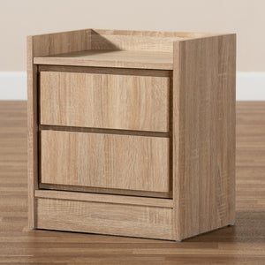 Baxton Studio Hale Modern And Contemporary Oak Finished Wood 1-Door Nightstand