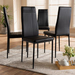 Load image into Gallery viewer, Baxton Studio Matiese Modern And Contemporary Black Faux Leather Upholstered Dining Chair (Set Of 4)
