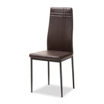 Load image into Gallery viewer, Baxton Studio Matiese Modern And Contemporary Brown Faux Leather Upholstered Dining Chair (Set Of 4)
