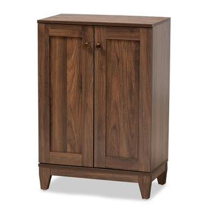 Baxton Studio Nissa Modern and Contemporary Finished Wood 2-Door Shoe Storage Cabinet