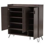 Load image into Gallery viewer, Baxton Studio Baldor Modern And Contemporary Dark Brown Finished Wood 3-Door Shoe Cabinet
