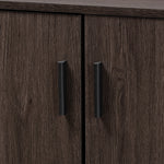 Load image into Gallery viewer, Baxton Studio Baldor Modern And Contemporary Dark Brown Finished Wood 3-Door Shoe Cabinet
