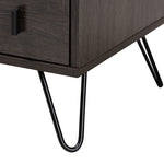 Load image into Gallery viewer, Baxton Studio Glover Modern And Contemporary Dark Brown Finished Wood And Black Metal 2-Drawer Nightstand
