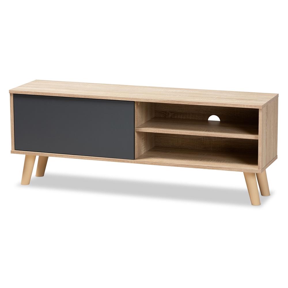 Baxton Studio Mallory Modern and Contemporary Two-Tone Finished Wood TV Stand