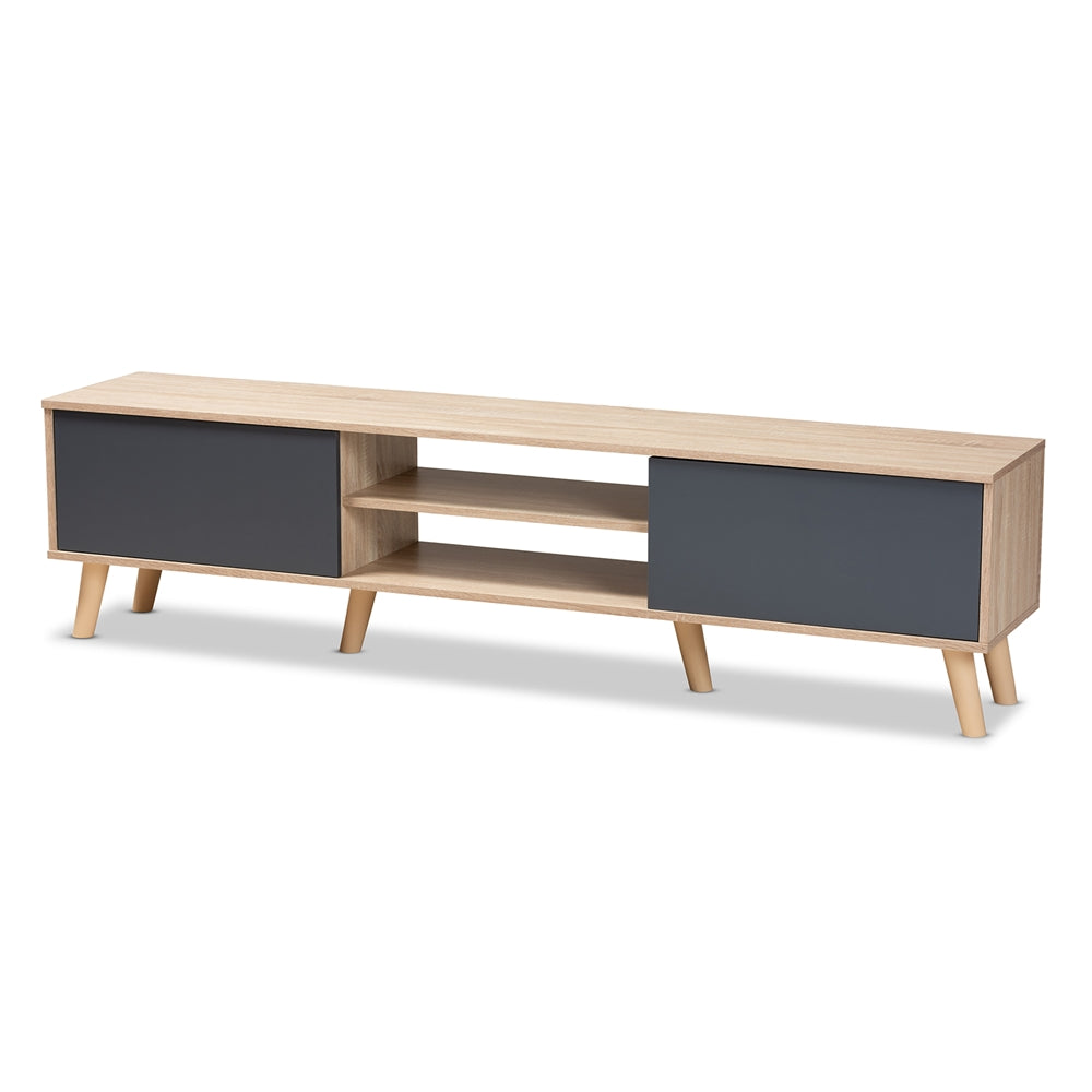 Baxton Studio Clapton Modern and Contemporary Two-Tone Finished Wood TV Stand