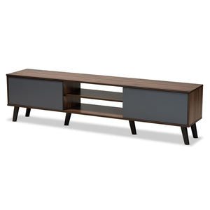 Baxton Studio Clapton Modern and Contemporary Multi-Tone Finished Wood TV Stand