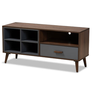 Baxton Studio Garrick Modern and Contemporary Two-Tone Finished Wood 1-Drawer TV Stand