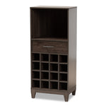 Load image into Gallery viewer, Baxton Studio Trenton Modern And Contemporary Dark Brown Finished Wood 1-Drawer Wine Storage Cabinet
