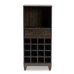 Load image into Gallery viewer, Baxton Studio Trenton Modern And Contemporary Dark Brown Finished Wood 1-Drawer Wine Storage Cabinet
