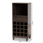 Load image into Gallery viewer, Baxton Studio Trenton Modern And Contemporary Dark Brown Finished Wood 1-Drawer Wine Storage Cabinet
