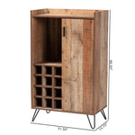 Load image into Gallery viewer, Baxton Studio Mathis Modern And Contemporary Rustic Brown Finished Wood And Black Metal Wine Storage Cabinet
