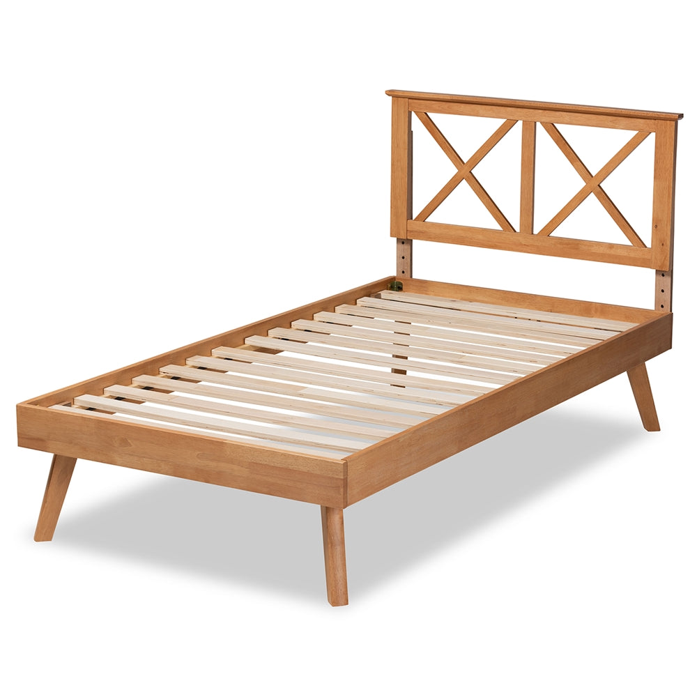 Baxton Studio Galvin Modern And Contemporary Brown Finished Wood Twin Size Platform Bed
