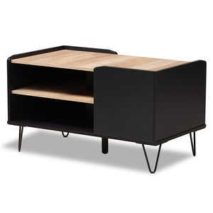 Baxton Studio Lilith Modern and Contemporary Two-Tone Finished Wood and Metal 3-Tier Coffee Table
