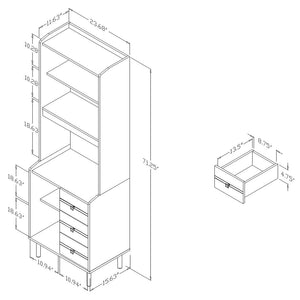 Baxton Studio Patterson Modern And Contemporary Oak Brown Finished 3-Drawer Kitchen Storage Cabinet