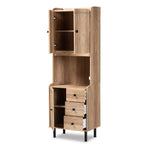 Load image into Gallery viewer, Baxton Studio Patterson Modern And Contemporary Oak Brown Finished 3-Drawer Kitchen Storage Cabinet
