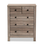 Load image into Gallery viewer, Baxton Studio Derek Modern And Contemporary Transitional Rustic Oak Finished Wood 5-Drawer Chest
