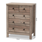 Load image into Gallery viewer, Baxton Studio Derek Modern And Contemporary Transitional Rustic Oak Finished Wood 5-Drawer Chest
