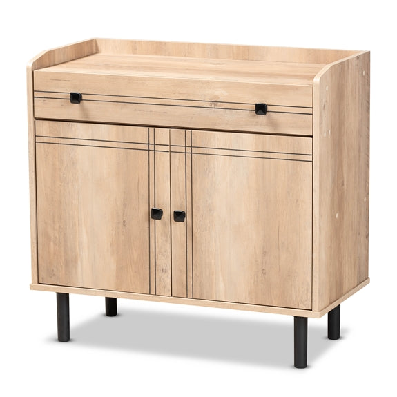 Baxton Studio Patterson Modern and Contemporary Finished Wood 2-Door Kitchen Storage Cabinet