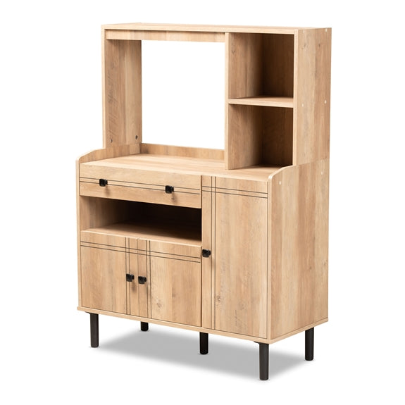 Baxton Studio Patterson Modern and Contemporary Modern Finished Wood 3-Door Kitchen Storage Cabinet