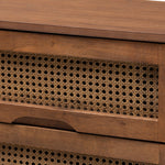 Load image into Gallery viewer, Baxton Studio Barrett Mid-Century Modern Walnut Brown Finished Wood And Synthetic Rattan 6-Drawer Dresser
