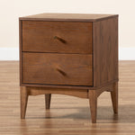 Load image into Gallery viewer, Baxton Studio Landis Mid-Century Modern Ash Walnut Finished Wood 2-Drawer Nightstand
