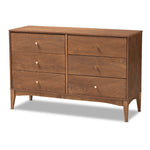 Load image into Gallery viewer, Baxton Studio Landis Mid-Century Modern Ash Walnut Finished Wood 6-Drawer Dresser
