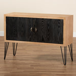 Load image into Gallery viewer, Baxton Studio Denali Modern And Contemporary Two-Tone Walnut Brown And Black Finished Wood And Metal Storage Cabinet
