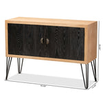 Load image into Gallery viewer, Baxton Studio Denali Modern And Contemporary Two-Tone Walnut Brown And Black Finished Wood And Metal Storage Cabinet
