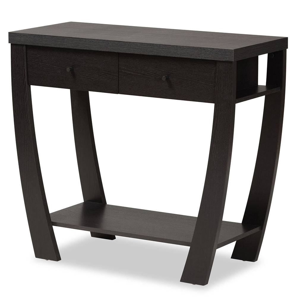 Baxton Studio Capote Modern and Contemporary Finished Wood 2-Drawer Console Table