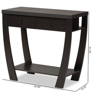 Baxton Studio Capote Modern And Contemporary Espresso Brown Finished Wood 2-Drawer Console Table