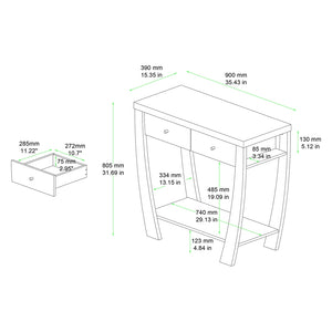 Baxton Studio Capote Modern And Contemporary Espresso Brown Finished Wood 2-Drawer Console Table