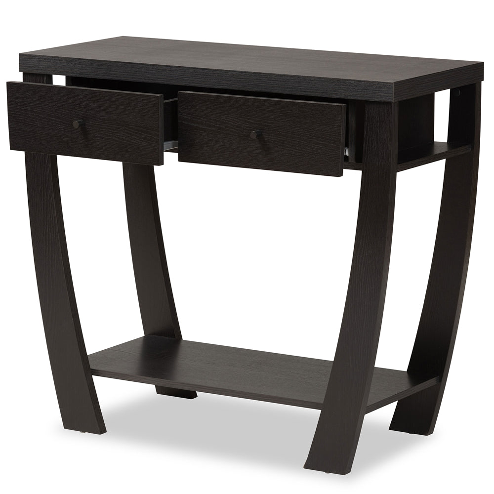 Baxton Studio Capote Modern and Contemporary Finished Wood 2-Drawer Console Table