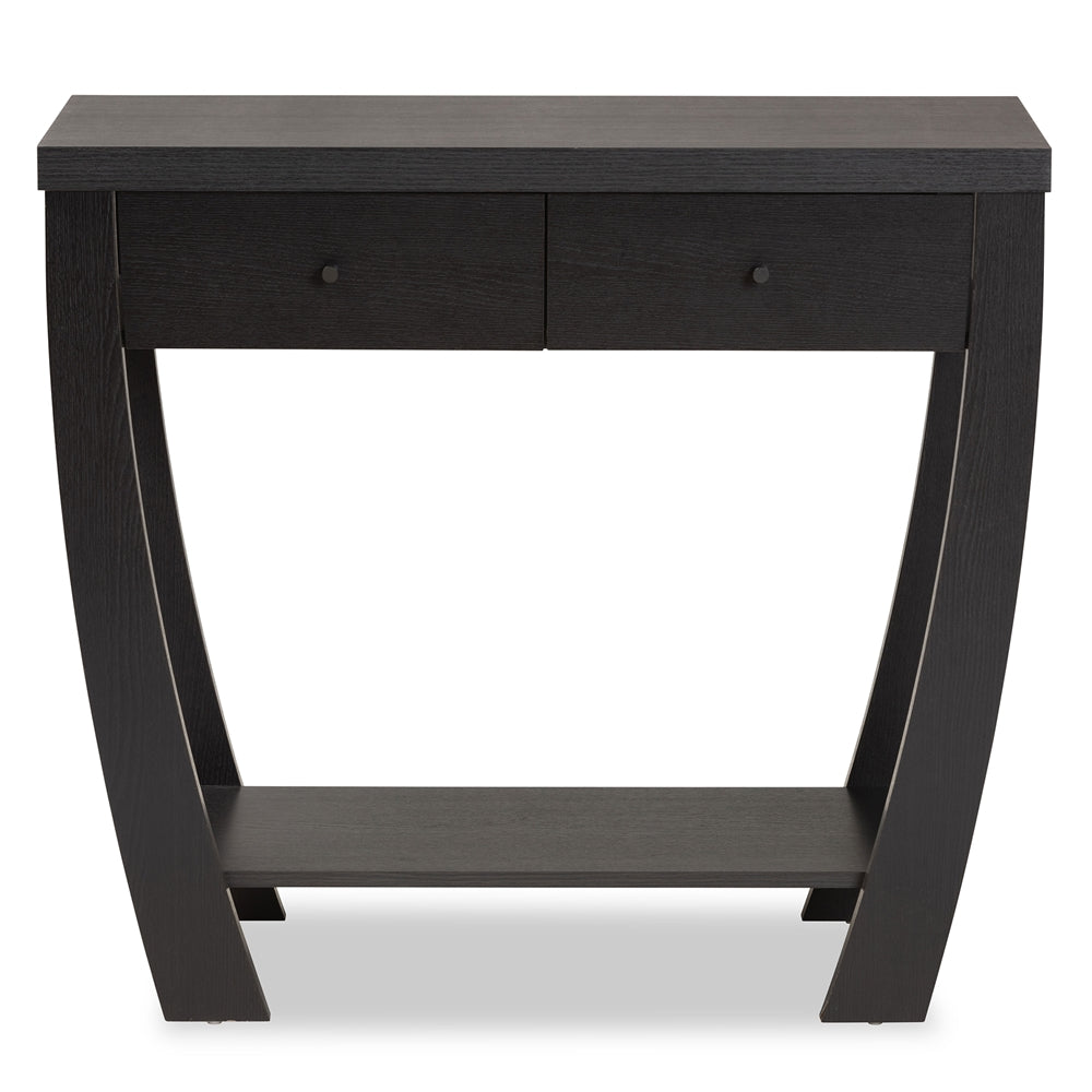 Baxton Studio Capote Modern And Contemporary Espresso Brown Finished Wood 2-Drawer Console Table