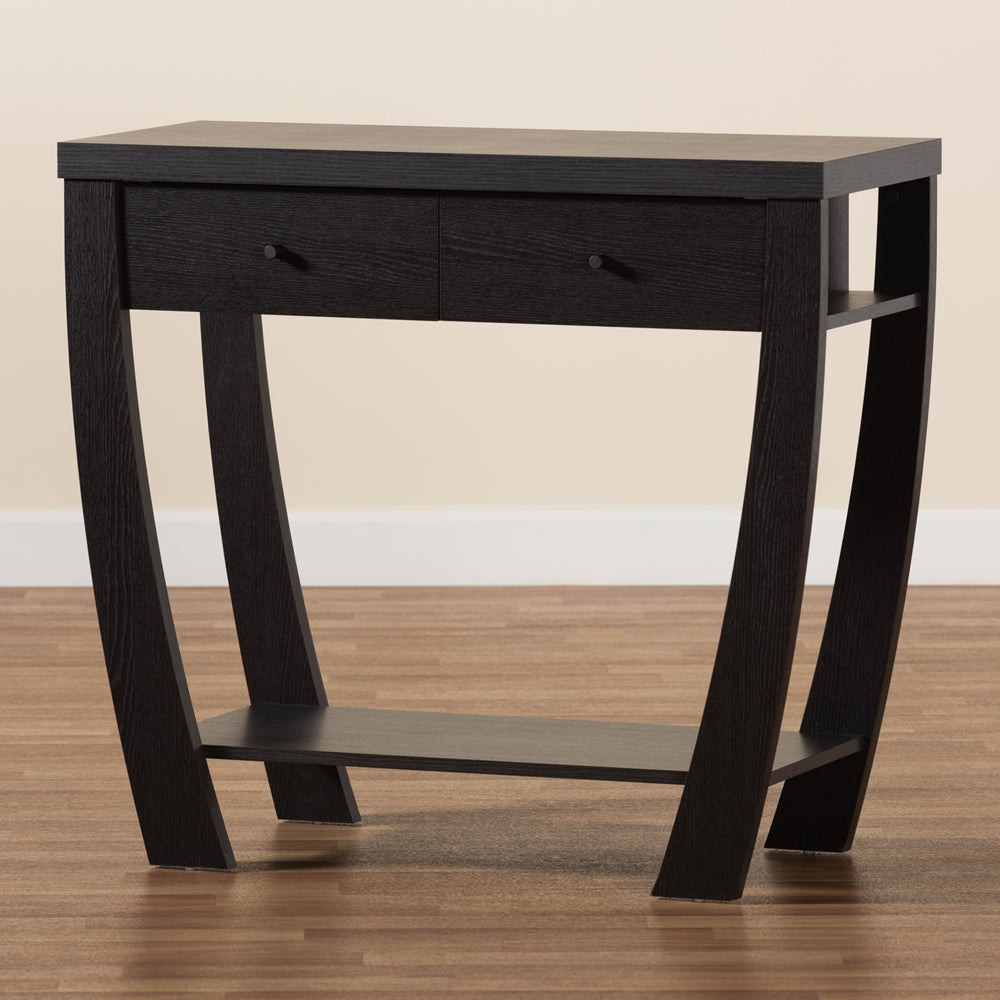 Baxton Studio Capote Modern And Contemporary Espresso Brown Finished Wood 2-Drawer Console Table