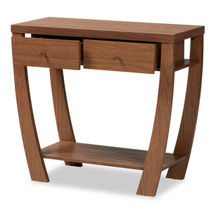 Baxton Studio Capote Modern And Contemporary Walnut Brown Finished Wood 2-Drawer Console Table