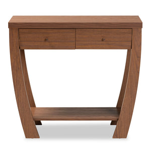 Baxton Studio Capote Modern And Contemporary Walnut Brown Finished Wood 2-Drawer Console Table