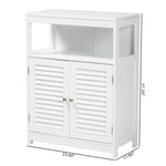 Load image into Gallery viewer, Baxton Studio Rivera Modern And Contemporary White Finished Wood And Silver Metal 2-Door Bathroom Storage Cabinet
