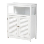 Load image into Gallery viewer, Baxton Studio Rivera Modern And Contemporary White Finished Wood And Silver Metal 2-Door Bathroom Storage Cabinet
