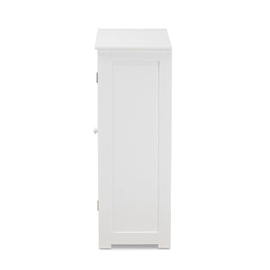 Baxton Studio Bauer Modern And Contemporary White Finished Wood 4-Drawer Bathroom Storage Cabinet