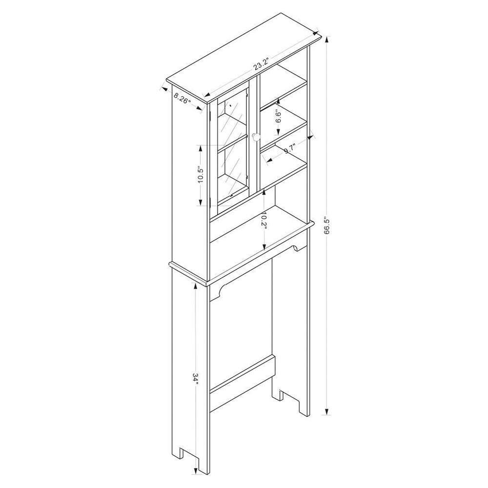 Baxton Studio Campbell Modern And Contemporary White Finished Wood Over The Toilet Bathroom Storage Cabinet