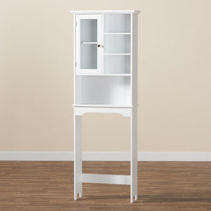 Baxton Studio Campbell Modern And Contemporary White Finished Wood Over The Toilet Bathroom Storage Cabinet