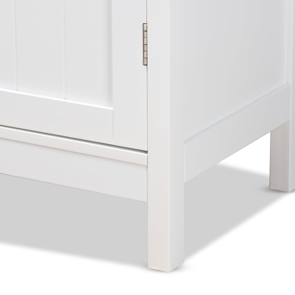 Baxton Studio Beltran Modern And Contemporary White Finished Wood Bathroom Storage Cabinet