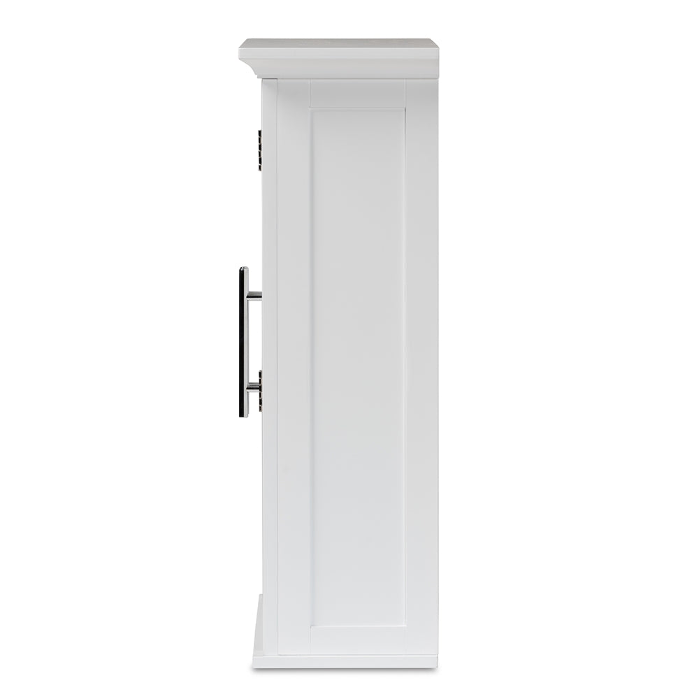 Baxton Studio Turner Modern And Contemporary White Finished Wood 2-Door Bathroom Wall Storage Cabinet