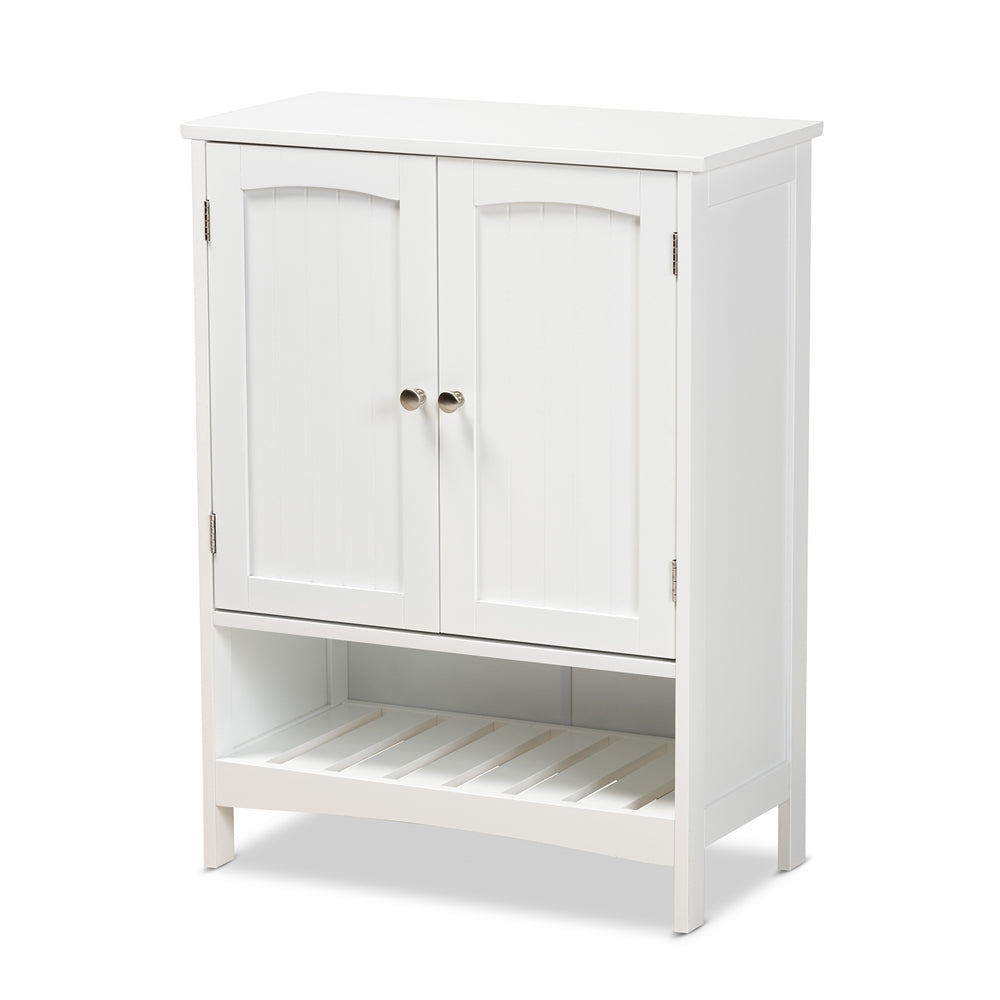 Baxton Studio Jaela Modern And Contemporary White Finished Wood 2-Door Bathroom Storage Cabinet