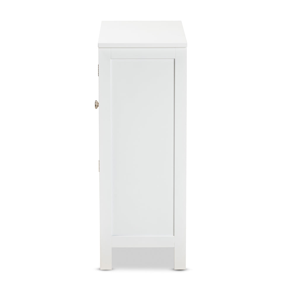 Baxton Studio Jaela Modern And Contemporary White Finished Wood 2-Door Bathroom Storage Cabinet