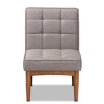 Load image into Gallery viewer, Baxton Studio Sanford Mid-Century Modern Grey Fabric Upholstered And Walnut Brown Finished Wood Dining Chair
