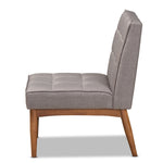 Load image into Gallery viewer, Baxton Studio Sanford Mid-Century Modern Grey Fabric Upholstered And Walnut Brown Finished Wood Dining Chair
